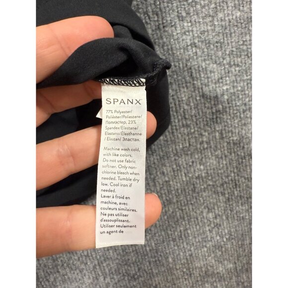 Spanx Shapewear Slip Dress Crew Neck Adjustable Straps Black Size L - Picture 4 of 5